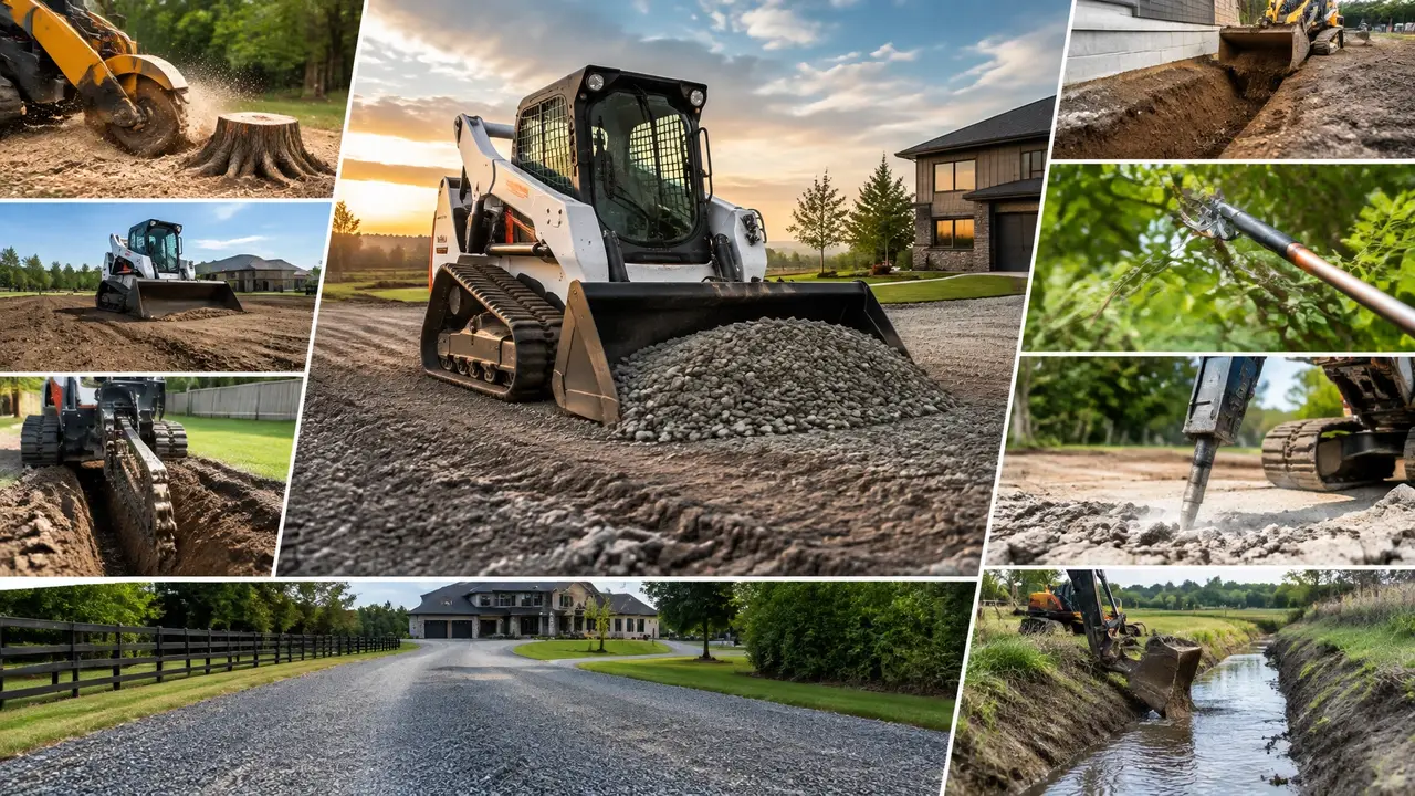 Bobcat machine working on a property